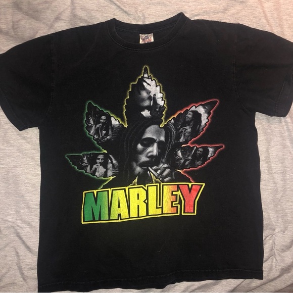 Bob Marley leaf logo vintage t shirt sz medium - Picture 1 of 3